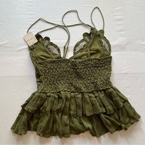 NWT Free People Adella Cami Olive Sparrow Various Sizes